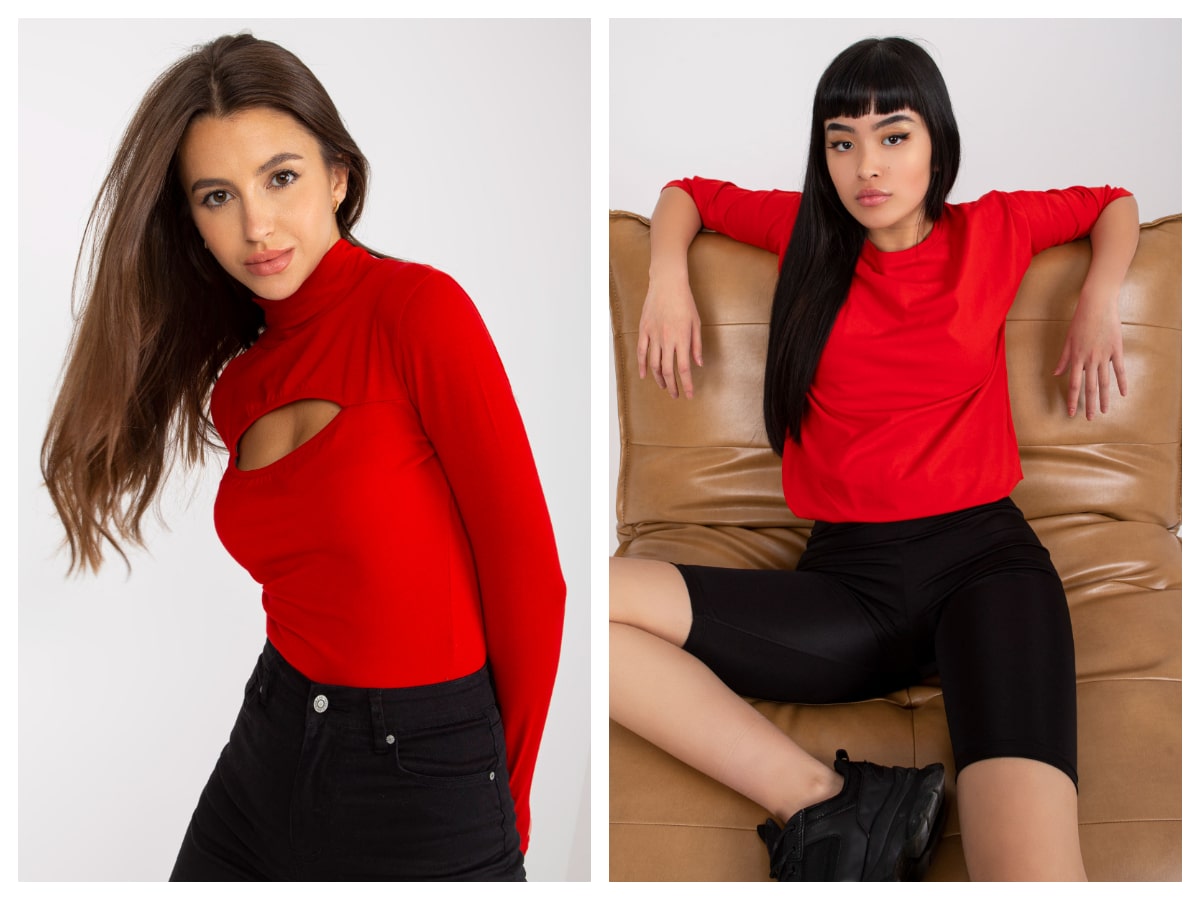 Czerwona bluzka basic – jak ją stylizować?